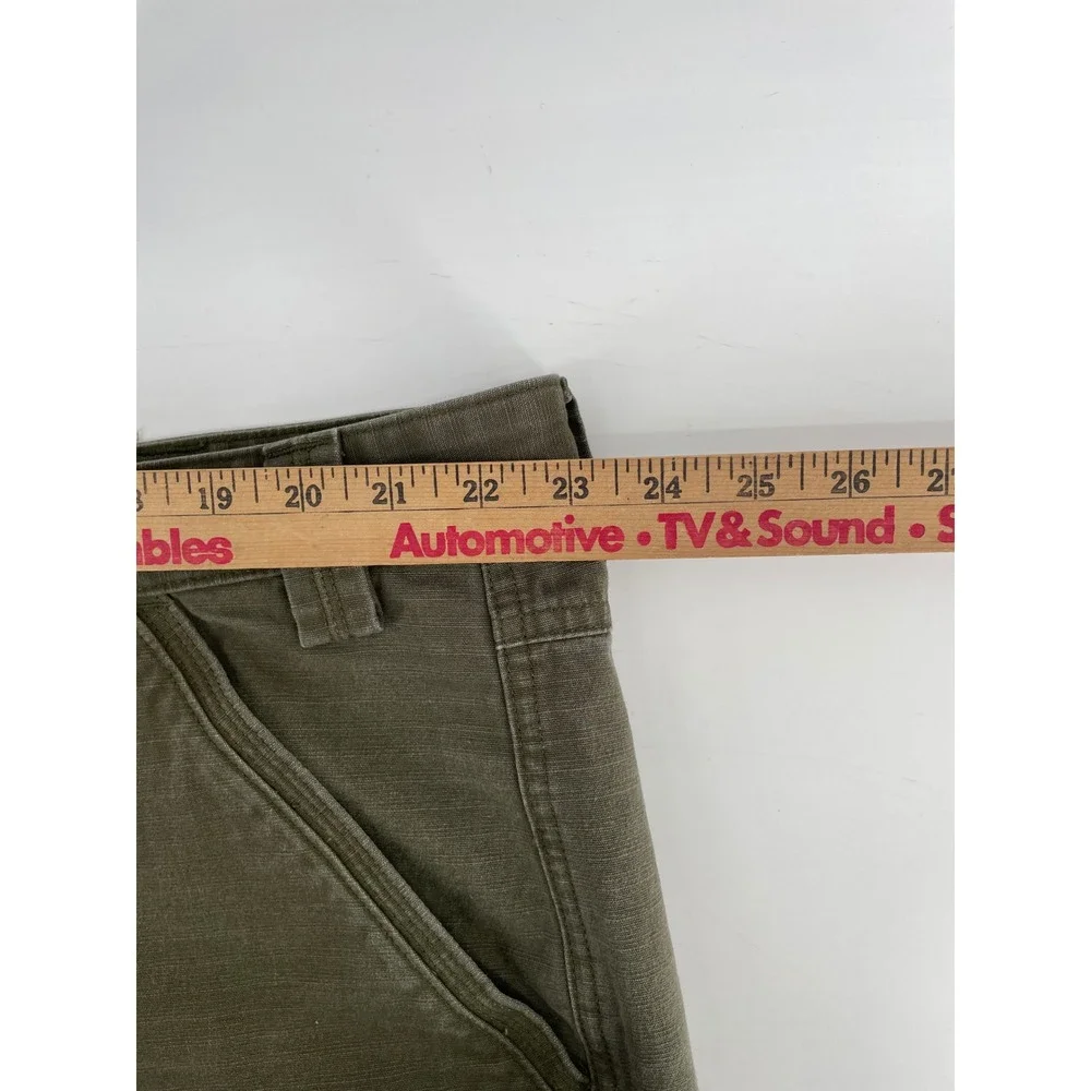 Duluth Trading Cargo Shorts Mens 46 Olive Green Cotton Canvas Workwear‎ Utility